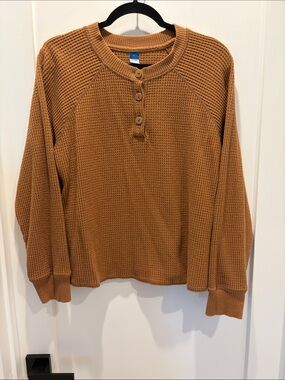 Old Navy Women's Waffle Henley - Camel